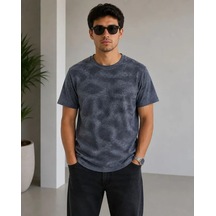 Efnaz Style Erkek Batik Desenli Tişört Bisiklet Yaka Kısa Kol Regular Fit T-shirt - Füme Efnaz Style Erkek Batik Desenli Tişört Bisiklet Yaka Kısa Kol Regular Fit T-shirt - Füme
