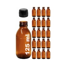 Amber Ecza Şişesi, 125 Ml, Kahverengi Cam, Plastik Contalı Kilit Kapak, Hava Ve Sıvı Sızdırmaz, 28mm Ağız Çaplı, Parfüm Demlemek İçin Uygun, 20 Adet 125 Ml, Siyah Kapak