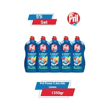 Pril Power 5 Artı Etki Limon Sıvı Bulaşık Deterjanı 5 x 1350 G