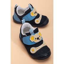 Şirinbebe Ortopedik Erkek Bebek İlkadım Ayakkabı Mavi Cırtlı Anorak-4051 Mavi