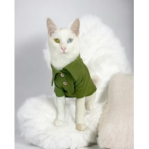 Grass Green Kedi Gömleği Kedi Kıyafeti Kedi Elbisesi