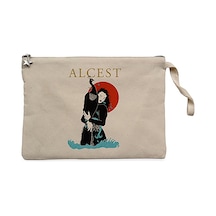 Alcest İllustrator Krem Clutch Astarlı Cüzdan / El Çantası Krem