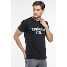 Erkek Bisiklet Yaka Brooklyn City Baskılı Tişort Spr 253 001
