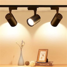 1 Metre Ray + 3 Adet Ray Spot Set Siyah Kasa + Günışığı Renk 20 W Dekoratif Spot