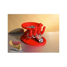 Dekoratif Takı Standı Eli Açık Kase Kırmızı 13 Cm Takı Organizer Kolye Küpe Yüzük Bileklik