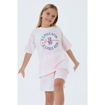 U.S. Polo Assn. Kız Çocuk Şort Takım, İki İplik, %100 Pamuk / %100 Cotton Coral