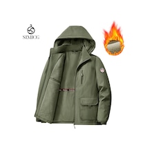 Polar Astarlı, Kalınlaştırılmış, Rüzgar Geçirmez Ve Sıcak Ceket Ordu Yeşili