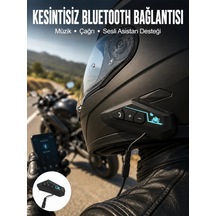 Kask Kulaklık Bluetooth Motosiklet Kulaklık Intercom Su Geçirmez 60025929