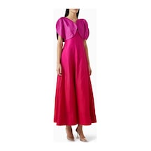 Acler Lina Karışımlı Mor Petal Abiye - Astar İle Tam Yalıtımlı Ve Gizli Fermuarlı Pembe