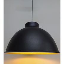 Mylights Retro Rustik Siyah Içi Altın Metal Sarkıt Avize (549237592)