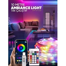 Amber Led Pixel Rgb Magic Peri Işık - 5v Usb Girişli, Bluetooth Uygulamalı, Uzaktan Kumandalı, Müziğe Duyarlı, Suya Dayanıklı, Parti, Yılbaşı, Doğum Günü, Eğlence İçin 10 Metre .