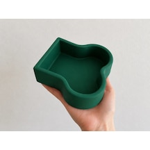 Kemik Model Beton Kedi Köpek Mama Ve Su Kabı - Yeşil