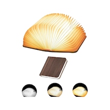 5.7 İnç Ahşap Kitap Lambası, Çok Renkli Katlanır Kitap Lambası Otomatik Olarak Renk Değiştirir, Usb Şarj Edilebilir Ahşap