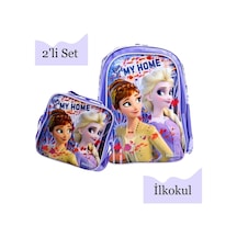 Disney Frozen Iı Lisanslı İlkokul Çantası 2 Bölmeli Ve Beslenme Çantası Mor