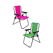 Exent 2 Adet 2-6 Yaş Lüx Çocuk Piknik Sandalyesi-mini Kamp Sandalyesi-pembe-yeşil