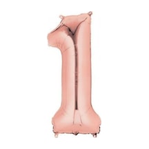 100 Cm Folyo Rose Gold Rakam 1 Folyo Balon Bej