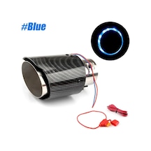 Boatshop1 Mavi Karbon Fiber Egzoz Ucu Kirmizi Mavi Led Isikli Paslanmaz Celik Egzoz Boru Modifikasyon