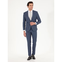 Cacharel Mavi Slim Fit Takım Elbise
