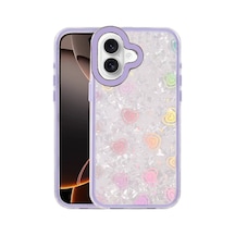 Apple iPhone Uyumlu  16 Uyumlu Lumi Desenli Kapak - Mor