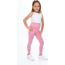 Toontoy Kids Toontoy Kız Çocuk Baskılı Tayt Mint Yeşili