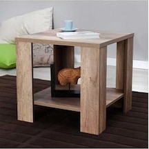 Mobilya New Köşe Sehpa - Açık Ceviz Tori 50x48x50 Cm Gxyxd Abanoz