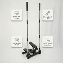 Pro Serisi Hidrolik Dirençli Kollu Stepper Çelik Şase Sessiz Step Spor Aleti