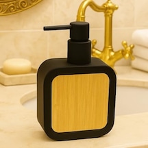 Mat Antrasit Sabunluk Ahşap Desenli Lüks, Ergonomik Tasarım, Ahşap Dispenser Siyah 12 Izgara