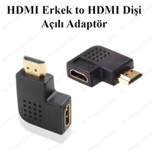 90 Derece Açılı Hdmı Erkek - Dişi Çevirici Adaptör