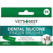 Vet's Best Kedi ve Köpekler İçin Silikon Başlıklı Parmak Diş Fırçası 5 x 5 CM 5'li