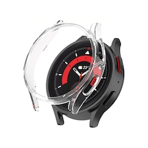 Samsung Galaxy Watch 5 Pro 45mm İçin Kılıf 360 Full Round Soft Silicone Şeffaf Galaxy Watch 5 Pro 45mm İle Uyumlu Kılıf - Şeffaf