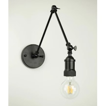 Riolight Retro,modern Siyah 1xe27 Duylu Üç Mafsallı Metal Akrobat Siyah