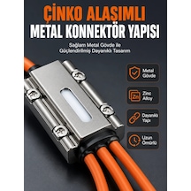 Usb Type-c, Lightning Ve Micro Usb Uyumlu 3'ü 1 Arada Hızlı Şarj Kablosu Gümüş