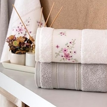 Vega Pure Düz Pamuk Hamam Seti, Krem, 4'lü Set 4 Renk