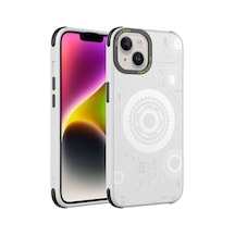 More Tr Apple Uyumlu iPhone 14 Plus Uyumlu Mtr Wireless Şarj Özellikli Desenli Hot Kılıf-beyaz