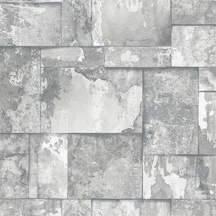 Roka/ Gri Geometrik Desen Duvar Kağıdı 23106-1