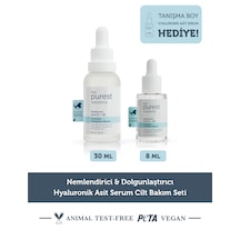 Nemlendirici & Dolgunlaştırıcı Hyaluronik Asit Serum Cilt Bakım Seti: 30 Ml Serum + 8 Ml
