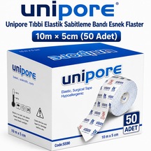 Unipore Elastik Sabitleme Bandı Esnek Flaster 10m 5cm 50 Adet