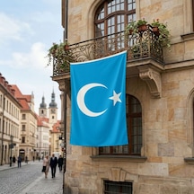 Doğu Türkistan Bayrağı Premium Raşel Kumaş 150x225 Cm Diğer