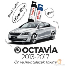 Skoda Octavia Ön ve Arka Silecek Takımı 2013-2017 Bosch Aerotwi