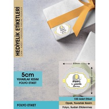 Erkek Çocuk Sarı Fil Konsept, Cemiyetleriniz İçin 5cm - 100 Adet Folyo Sticker Renkli