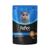 Reflex Plus Ton Balıklı & Alabalıklı Jelly Soslu Ve Et Parçacıklı Yetişkin Kedi Yaş Maması 85 Gr