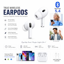 Bluetooth 5.4 Dokunmatik Kablosuz Wireless Kulaklık Apple UyumluiOs UyumluAndroid Uyumlu Silikonlu Yeni Nesil 230mah Şarj Kutulu Spor Fitness Outdoor
