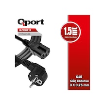 QPORT Q-POWC15  1.5m C15 GÜÇ KABLOSU