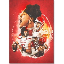 Cakasepetim Patrick Mahomes Kansas City Dört Farklı Anlık Ahşap Mdf Tablo