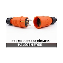 Rekorlu Kauçuk Erkek Dişi Fiş 2 Li Monofaze Halojen 16a-220volt-3.7kw - 921846562