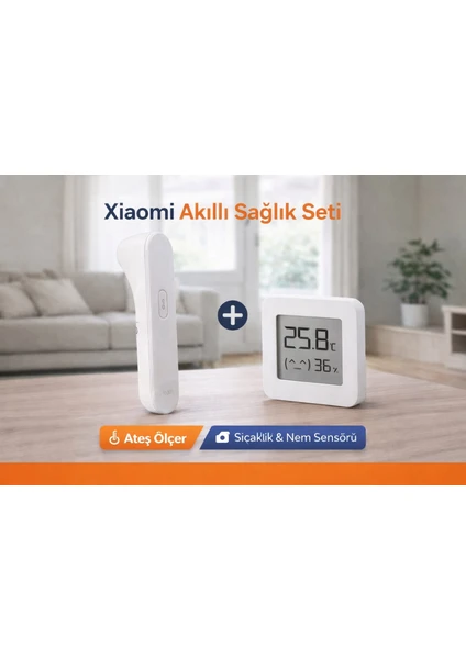 Xiaomi Temassız Ateş Ölçer Ve Nem Ölçer Set