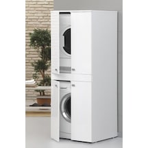 %100 Mdf Çamaşır Makinesi Dolabı Kurutma Makinesi Dolabı 70 Cm Ç. Beyaz