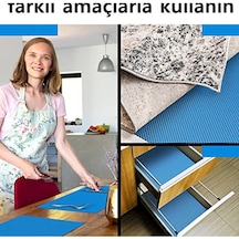 Kaydırmaz Rulo Mat Halı Çekmece Sofra Dolap Kaydırmazı 45x90 Silikon Mavi Cn Diğer