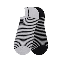 Erkek 2'li Desenli Patik Çorap-31922 Multi Çok Renkli