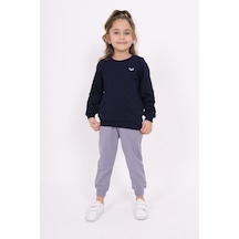 Toontoy Kids Toontoy Unisex Çocuk Baskılı Sweatshirt Lacivert